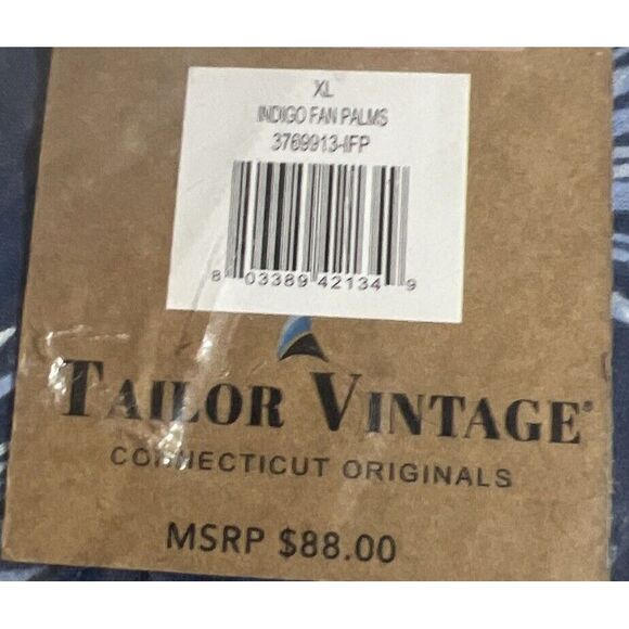 New $88 Tailor Vintage Button Seersucker Shirt Men Puretec Cool‎ Fan Palms XL - Picture 10 of 10